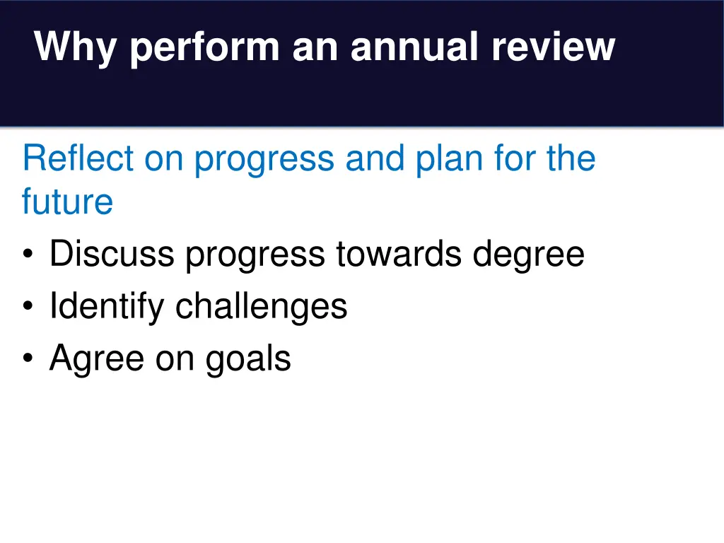 why perform an annual review 1