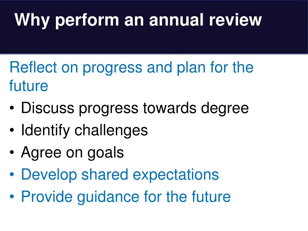 why perform an annual review 2