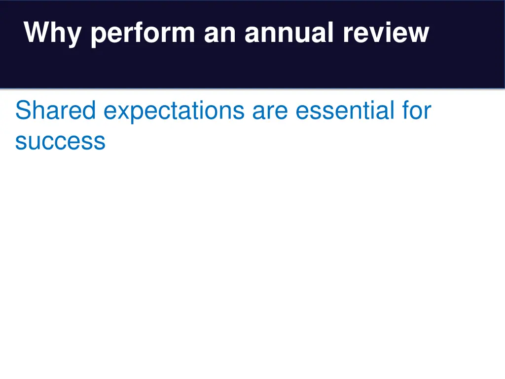 why perform an annual review 3