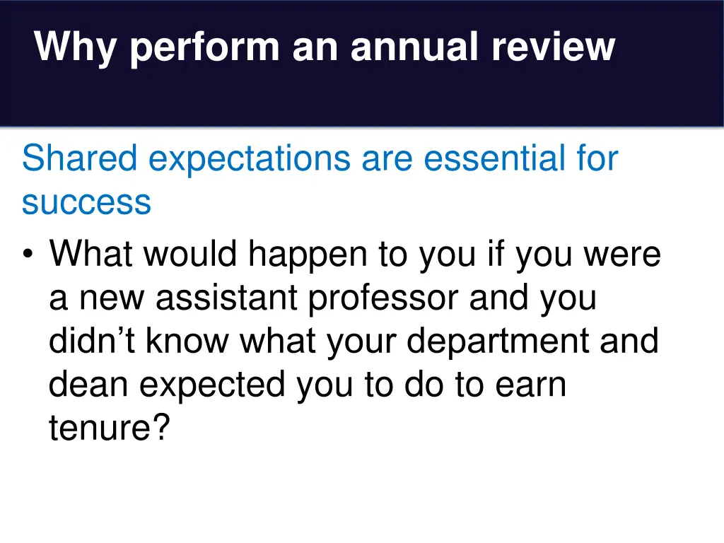 why perform an annual review 4