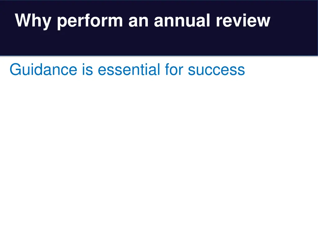 why perform an annual review 5