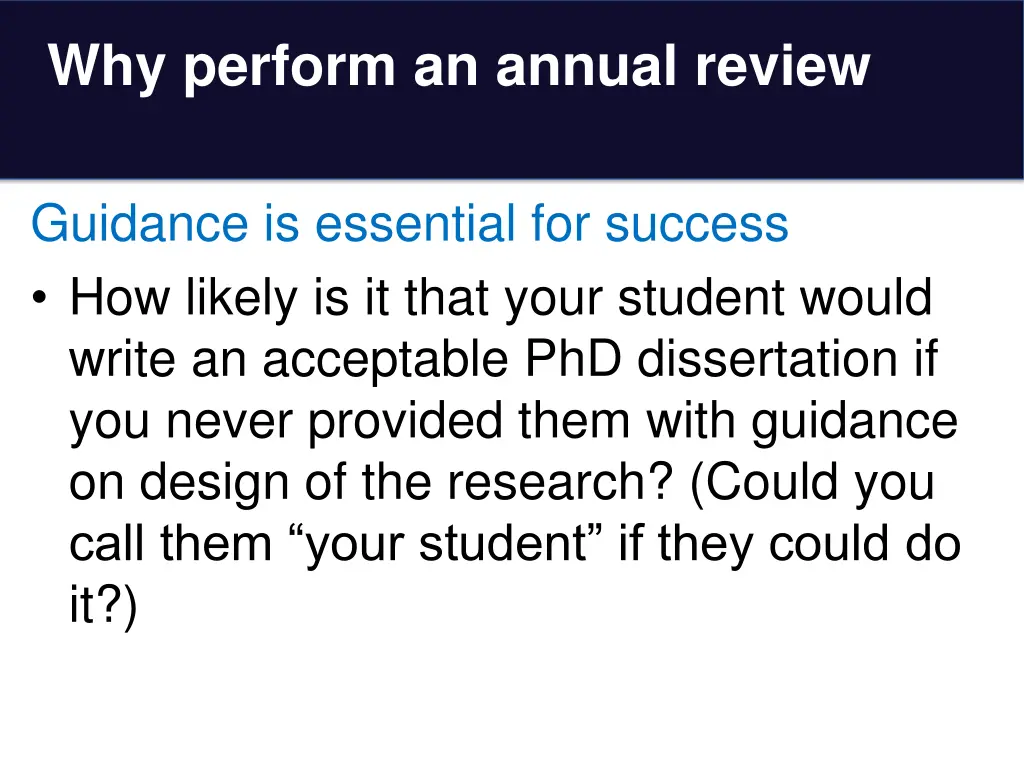 why perform an annual review 6