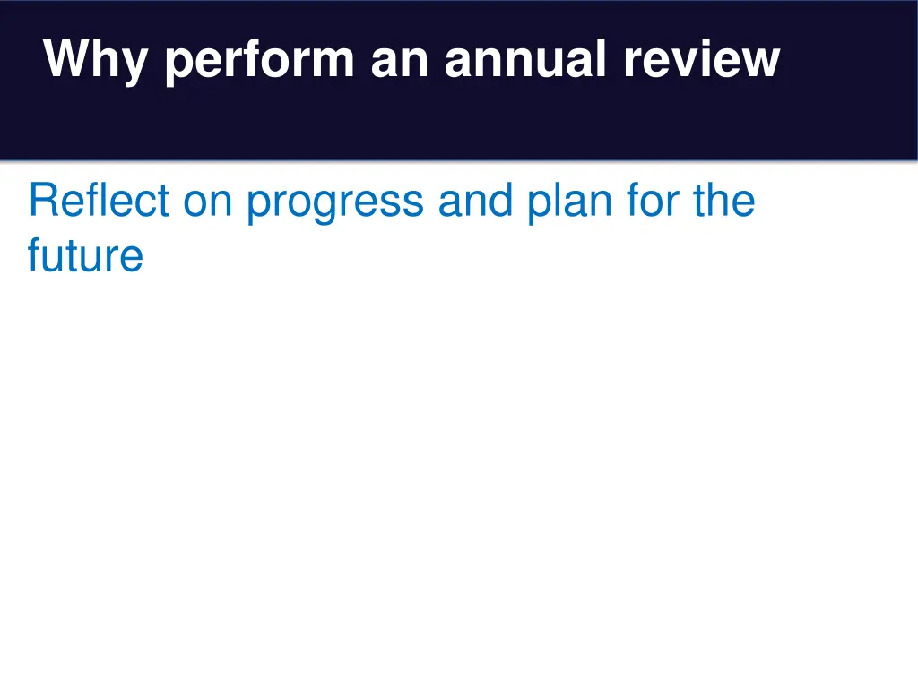 why perform an annual review