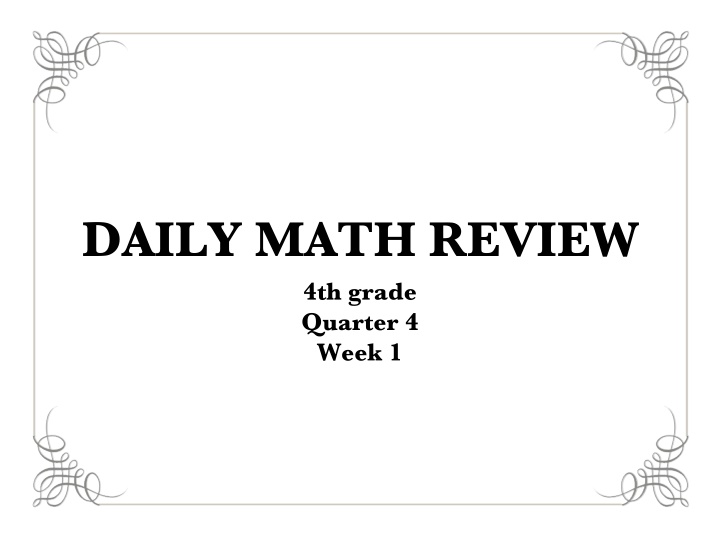 daily math review 4th grade quarter 4 week 1