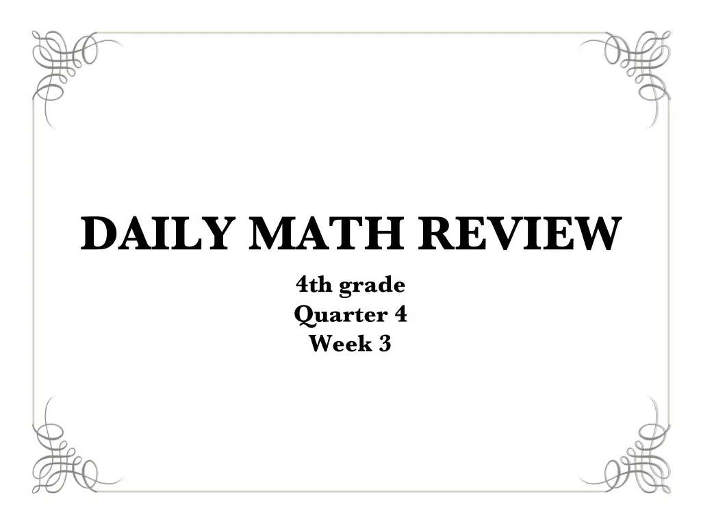 daily math review 4th grade quarter 4 week 3