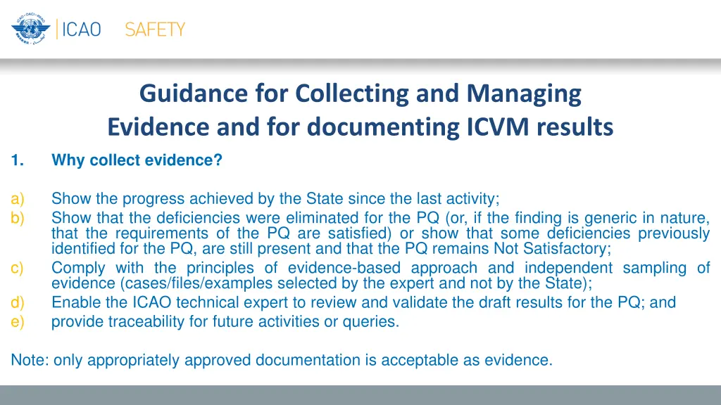 guidance for collecting and managing evidence