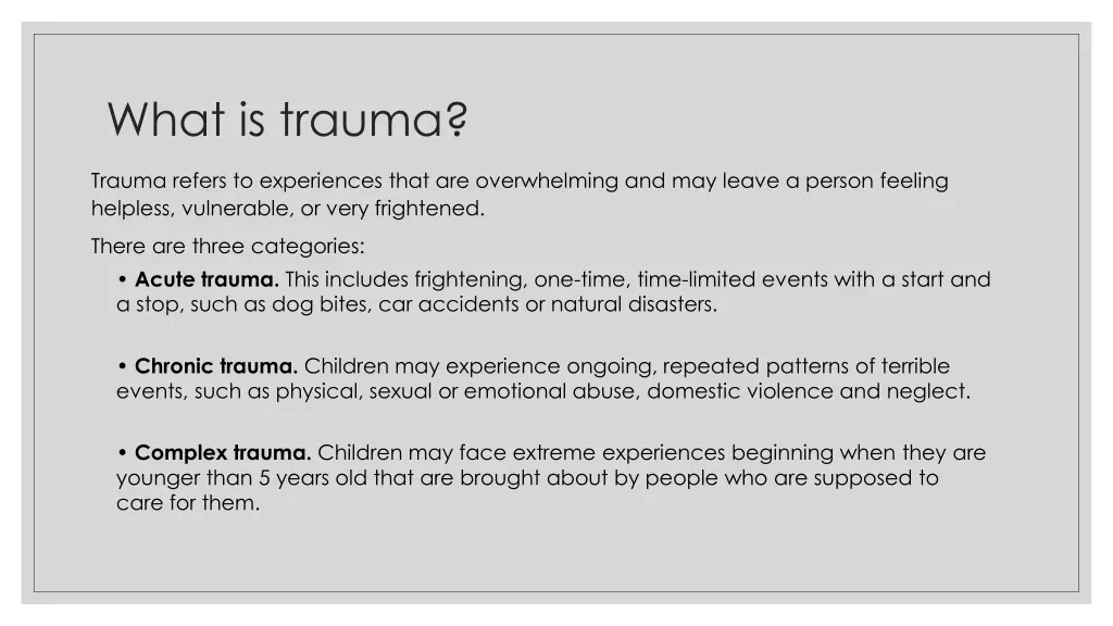 what is trauma