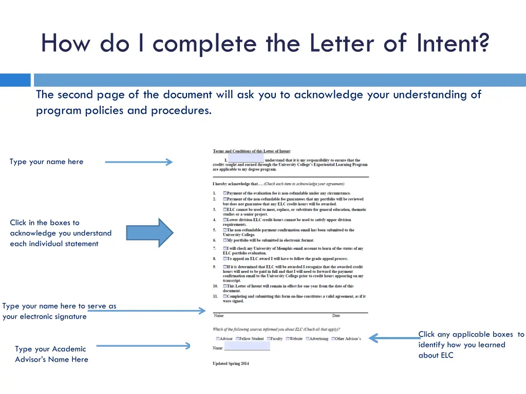 how do i complete the letter of intent 2