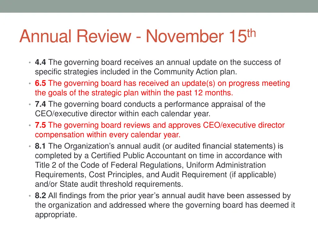 annual review november 15 th