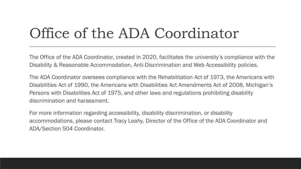 office of the ada coordinator