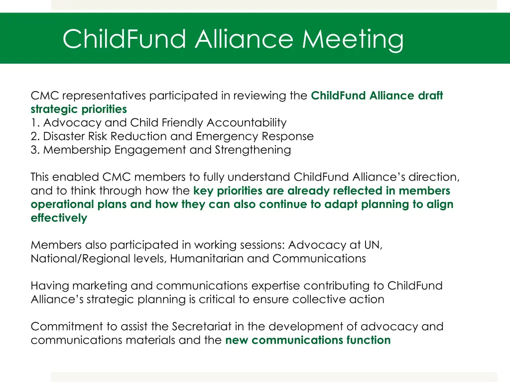 childfund alliance meeting