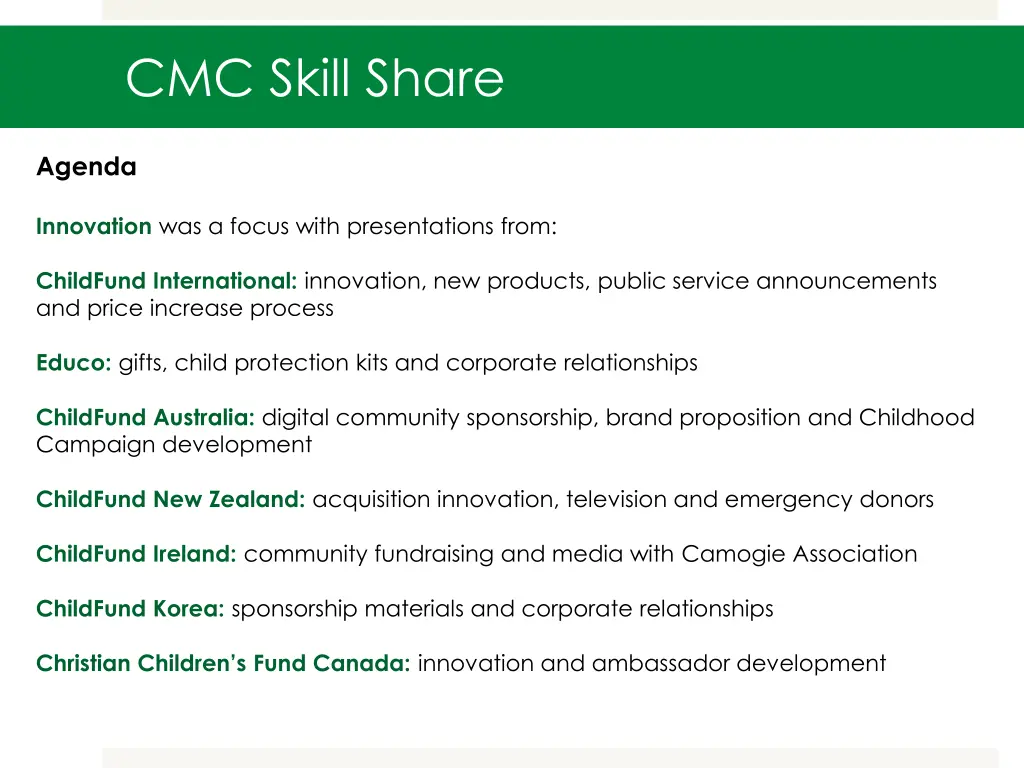 cmc skill share