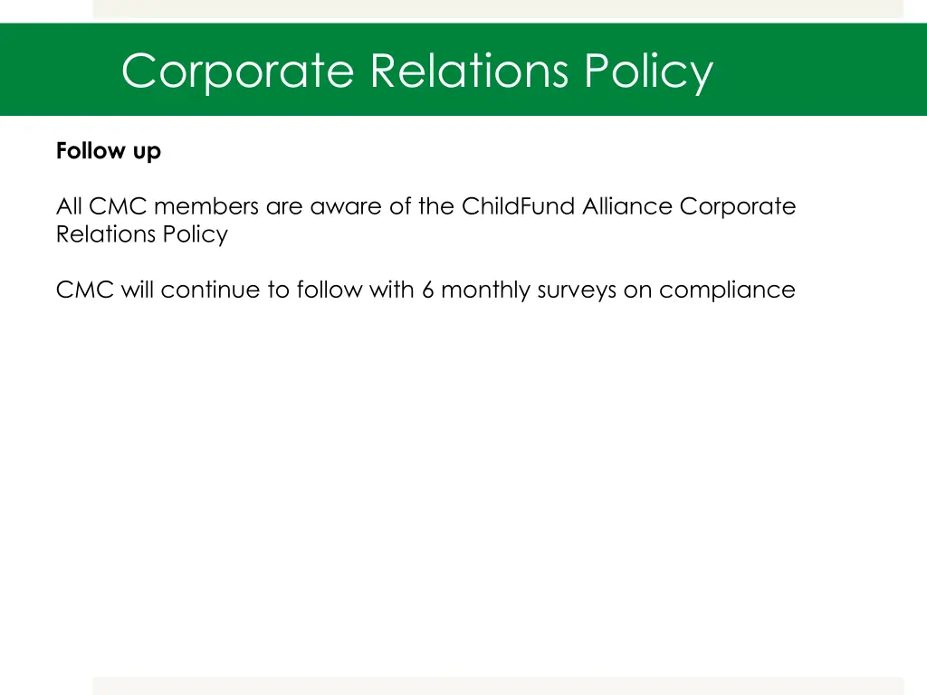 corporate relations policy