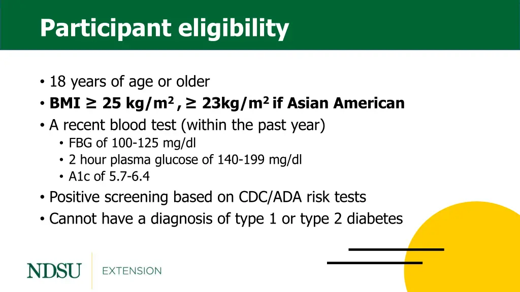 participant eligibility