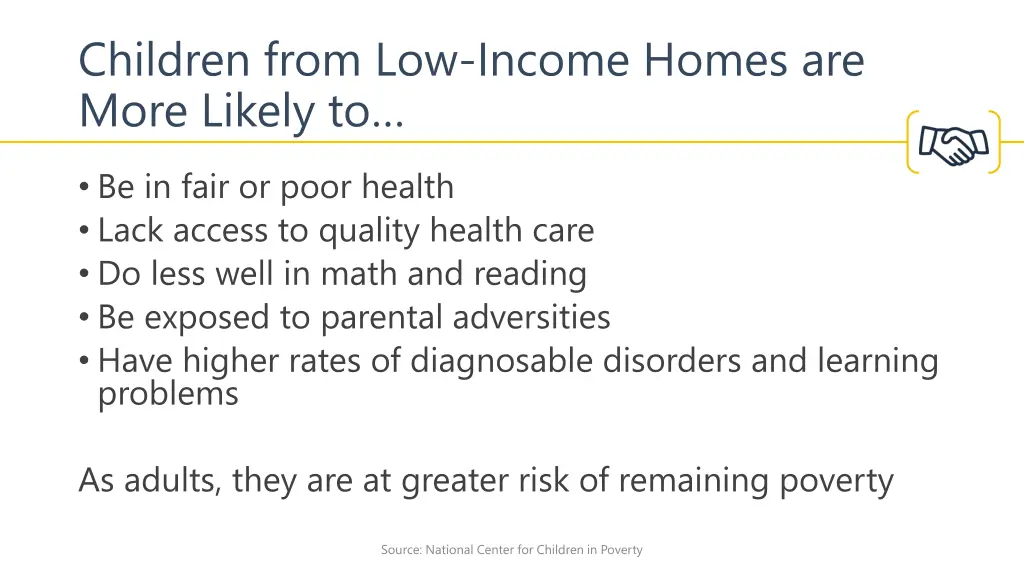 children from low income homes are more likely to