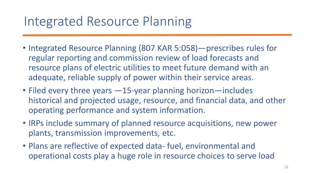 integrated resource planning