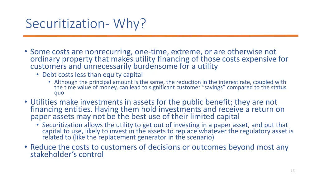 securitization why