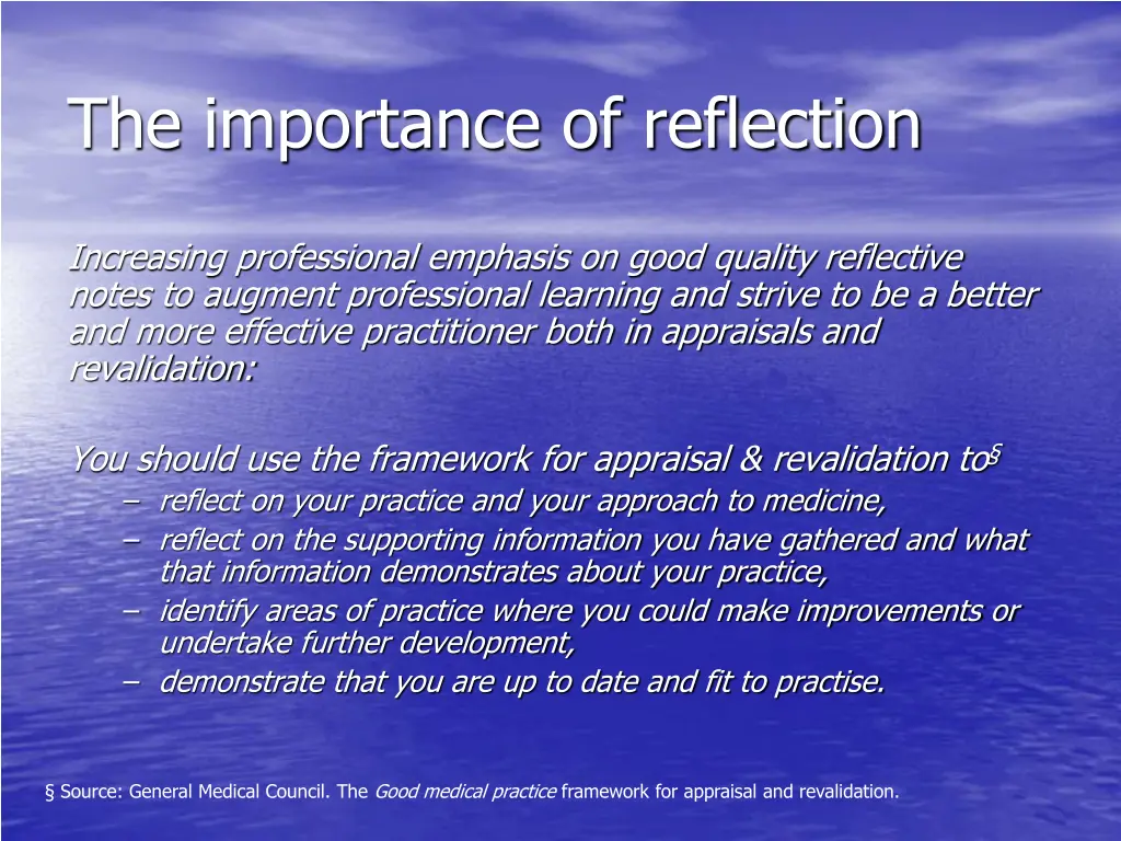 the importance of reflection