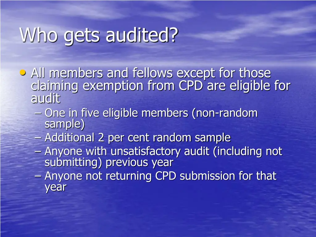 who gets audited