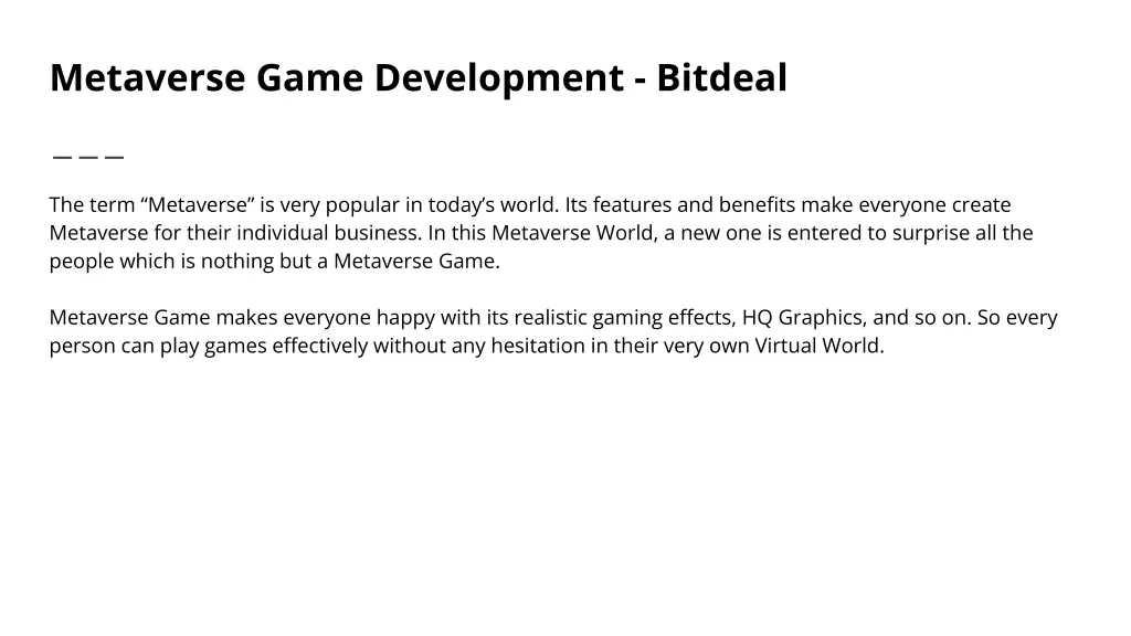 metaverse game development bitdeal 1