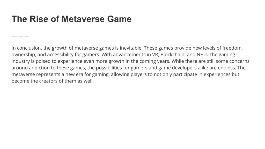 the rise of metaverse game