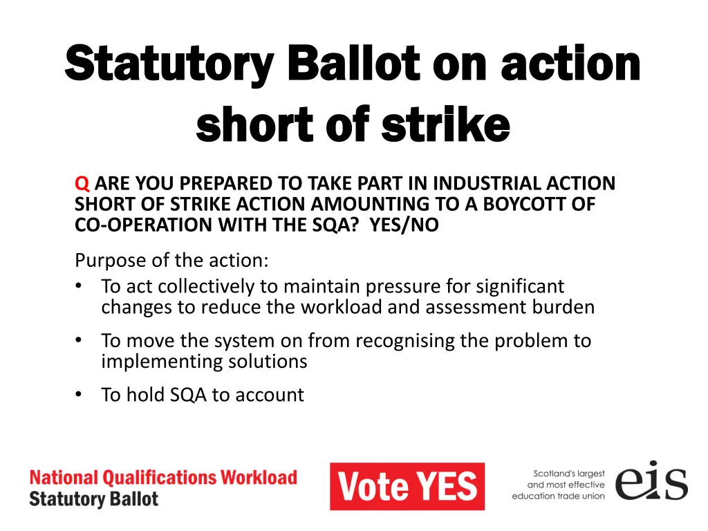 statutory statutory ballot on action ballot