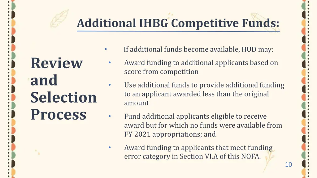 additional ihbg competitive funds