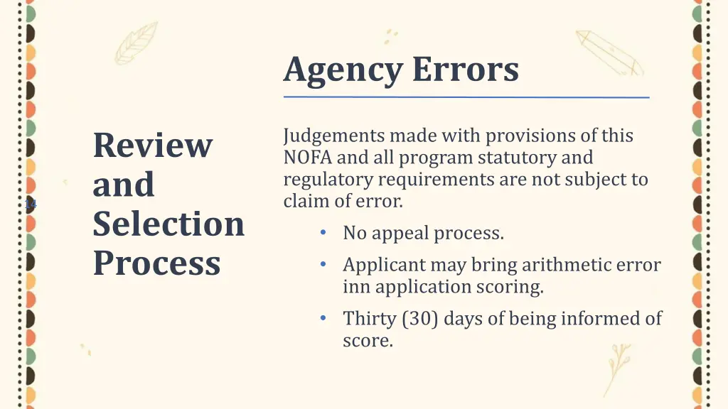 agency errors