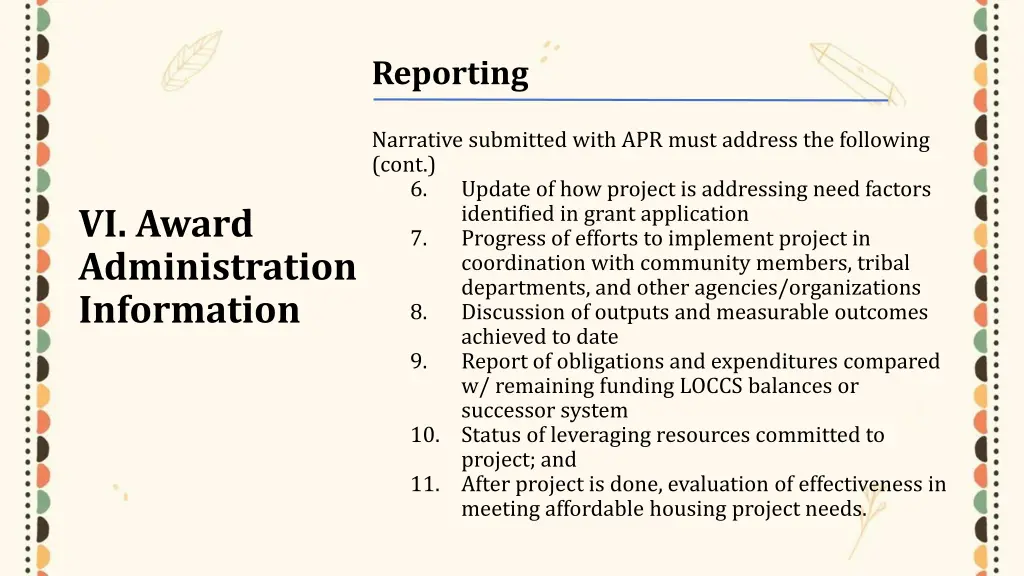 reporting narrative submitted with apr must