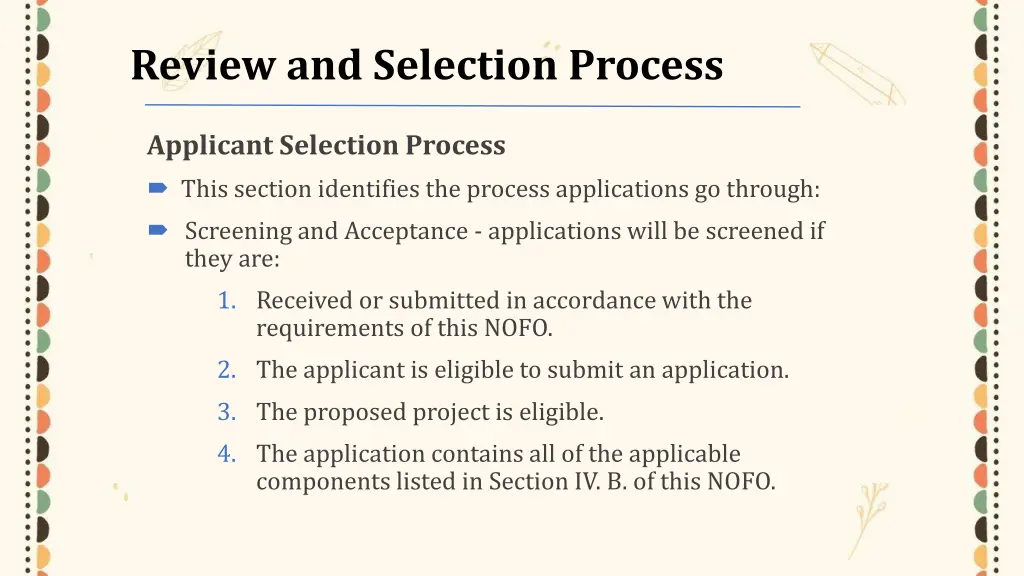 review and selection process 1