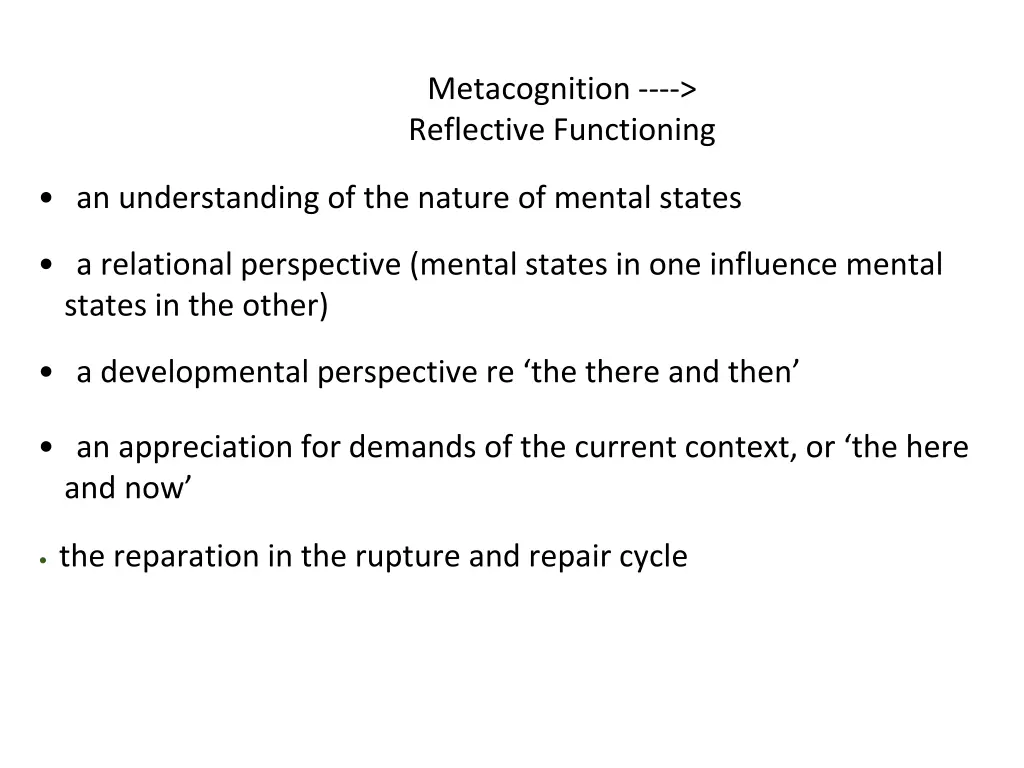 metacognition reflective functioning