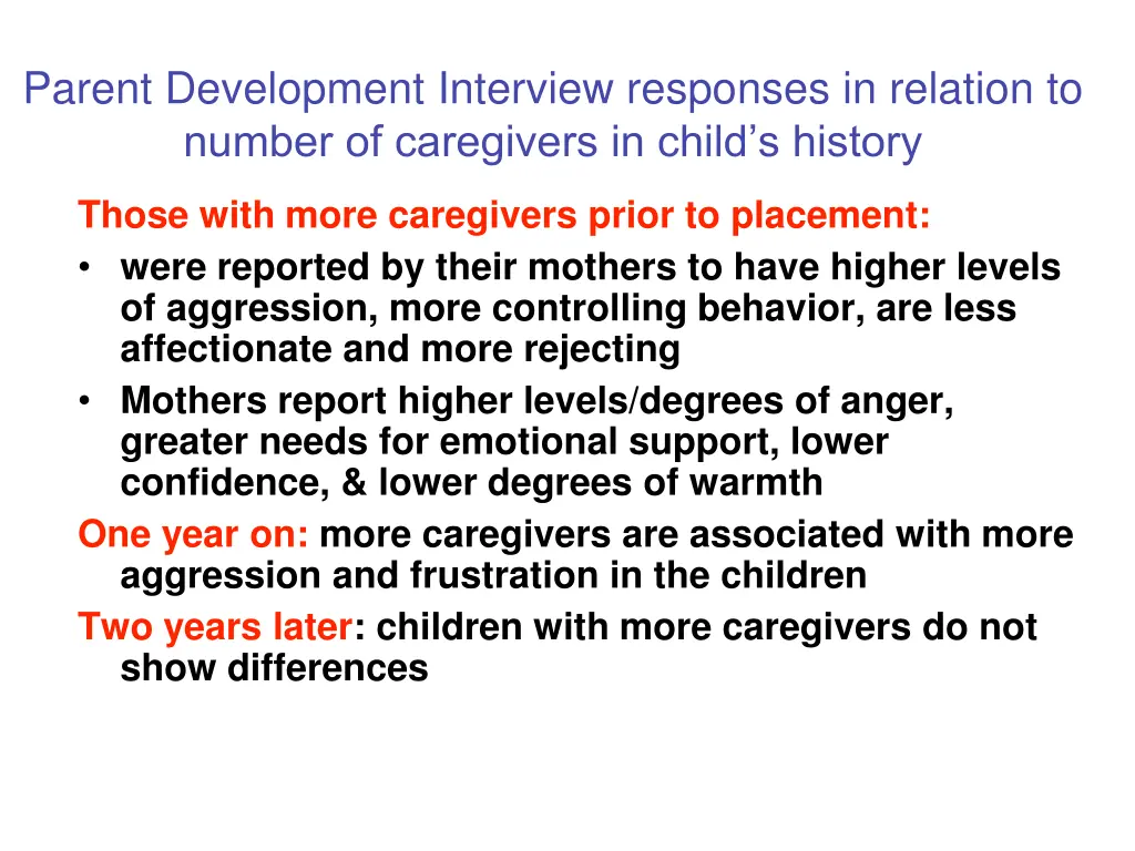 parent development interview responses