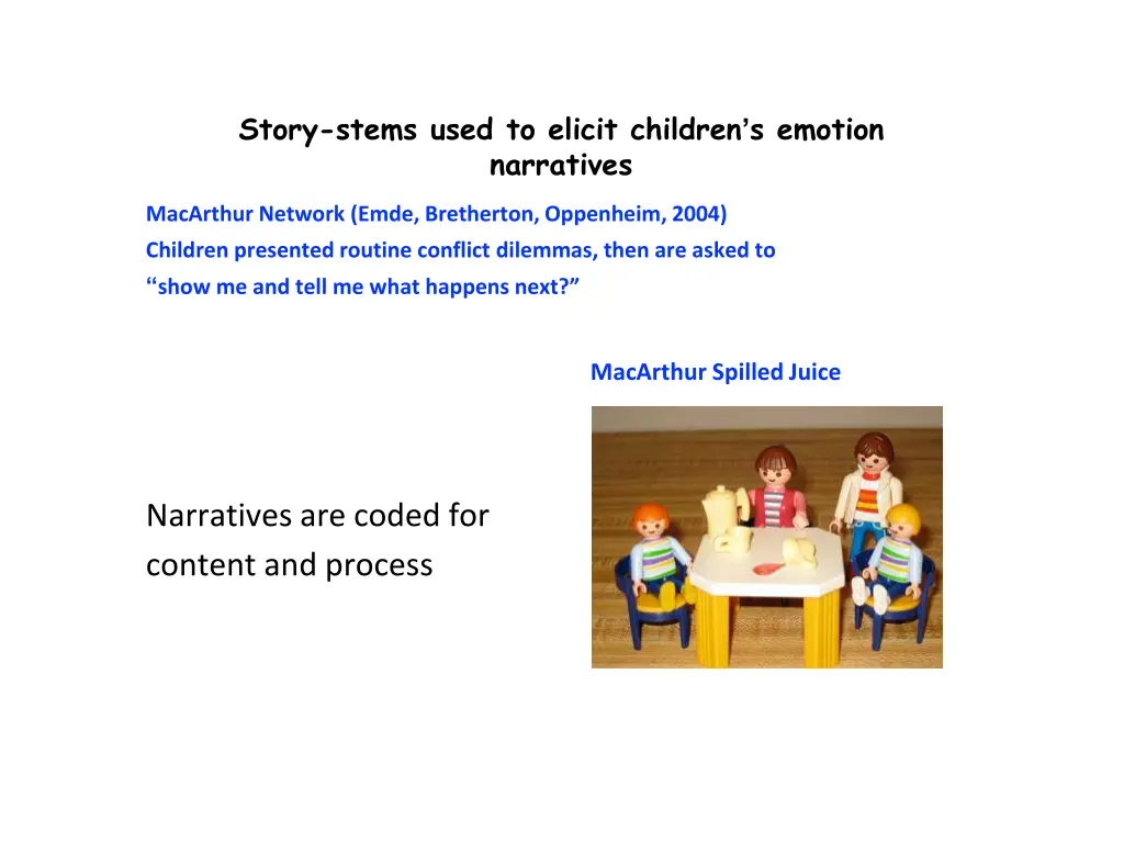 story stems used to elicit children s emotion