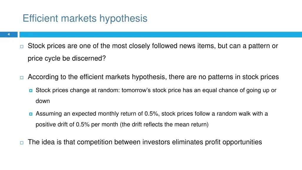 efficient markets hypothesis