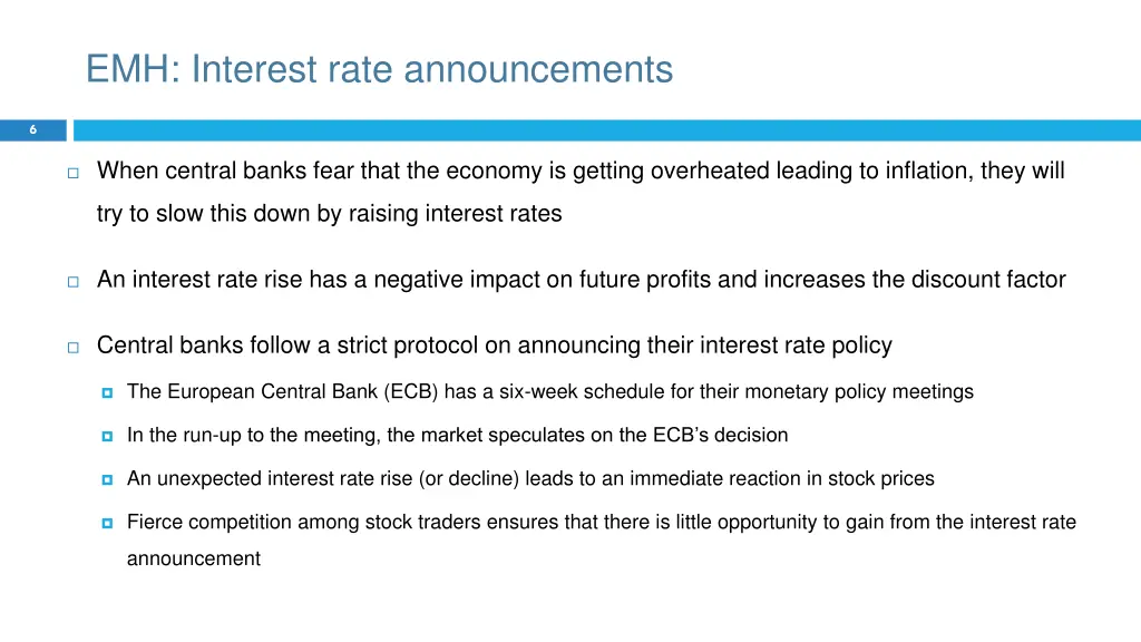 emh interest rate announcements