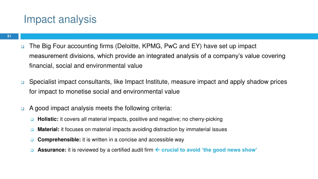 impact analysis