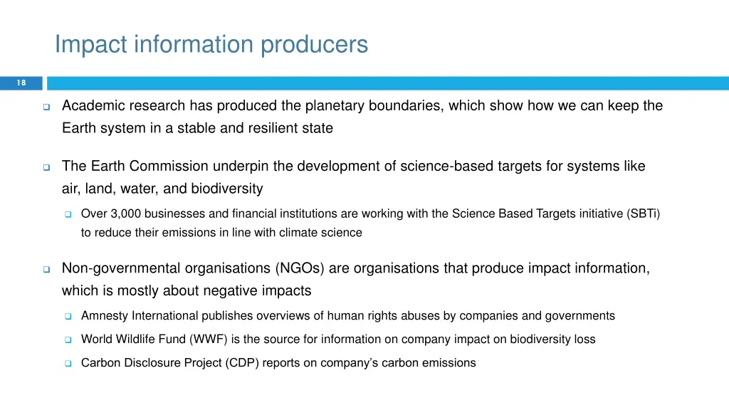 impact information producers