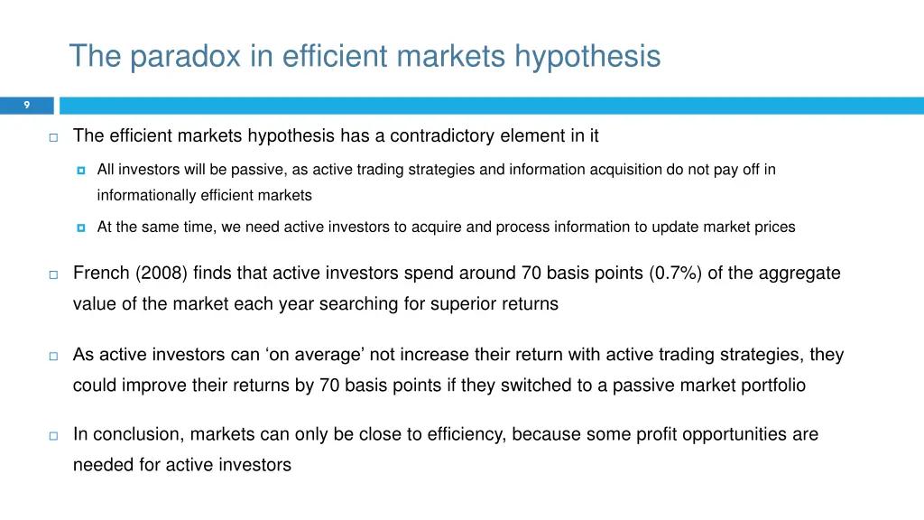 the paradox in efficient markets hypothesis