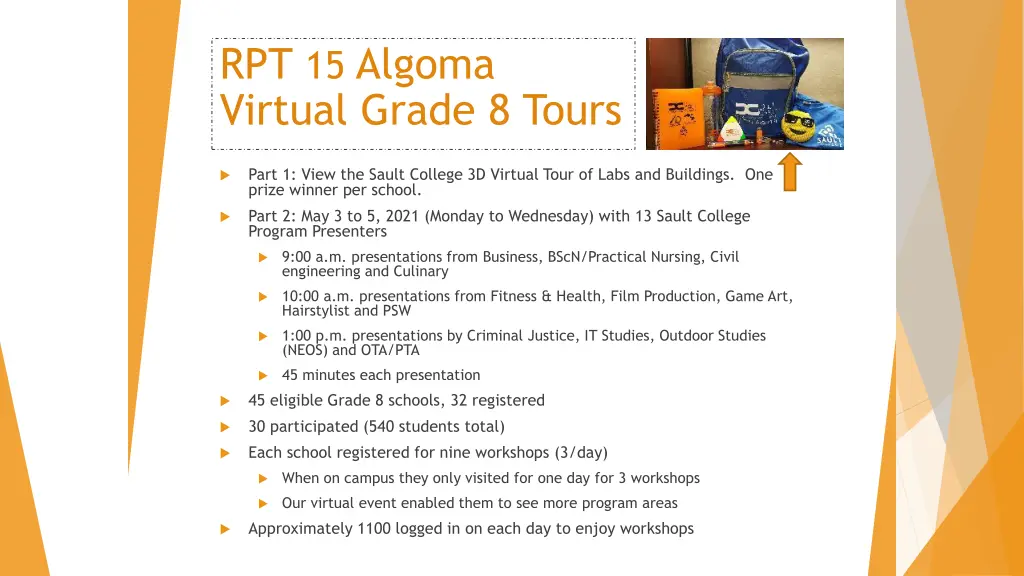 rpt 15 algoma virtual grade 8 tours