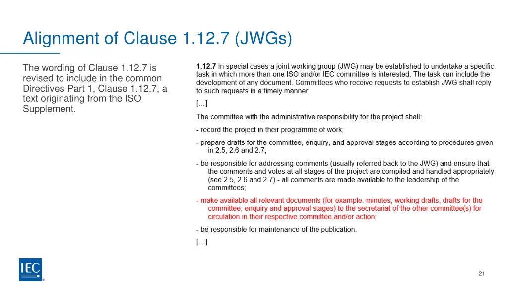 alignment of clause 1 12 7 jwgs