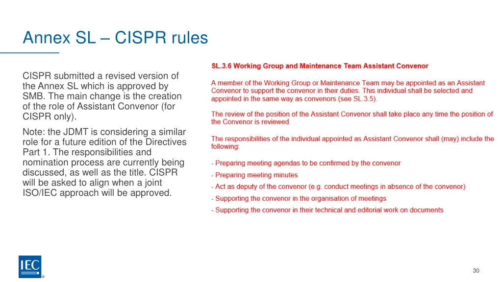 annex sl cispr rules