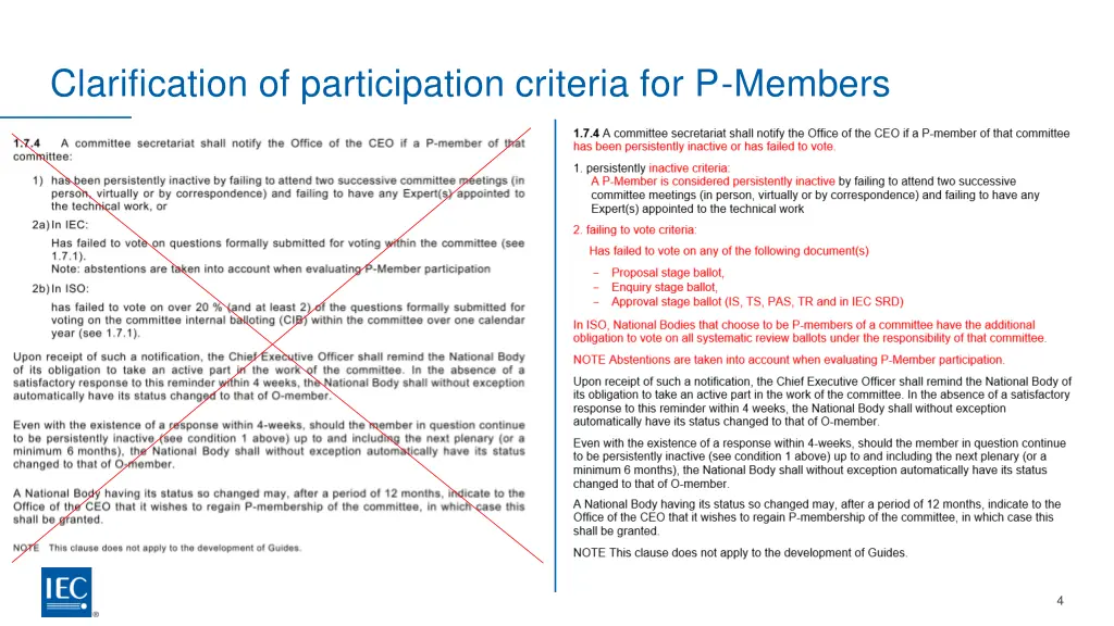 clarification of participation criteria