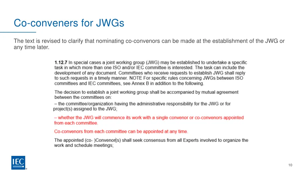 co conveners for jwgs