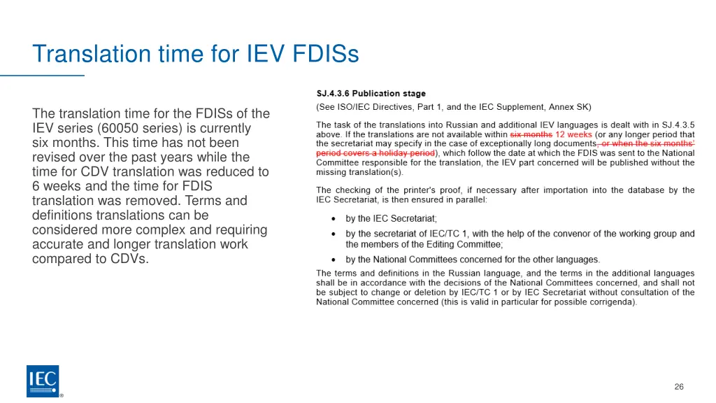 translation time for iev fdiss