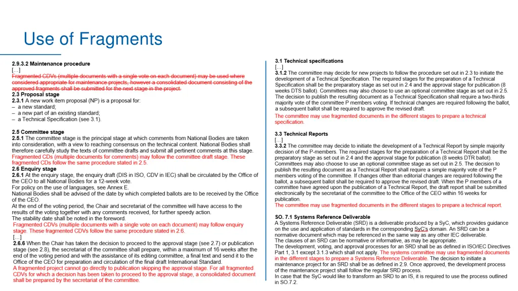 use of fragments 1