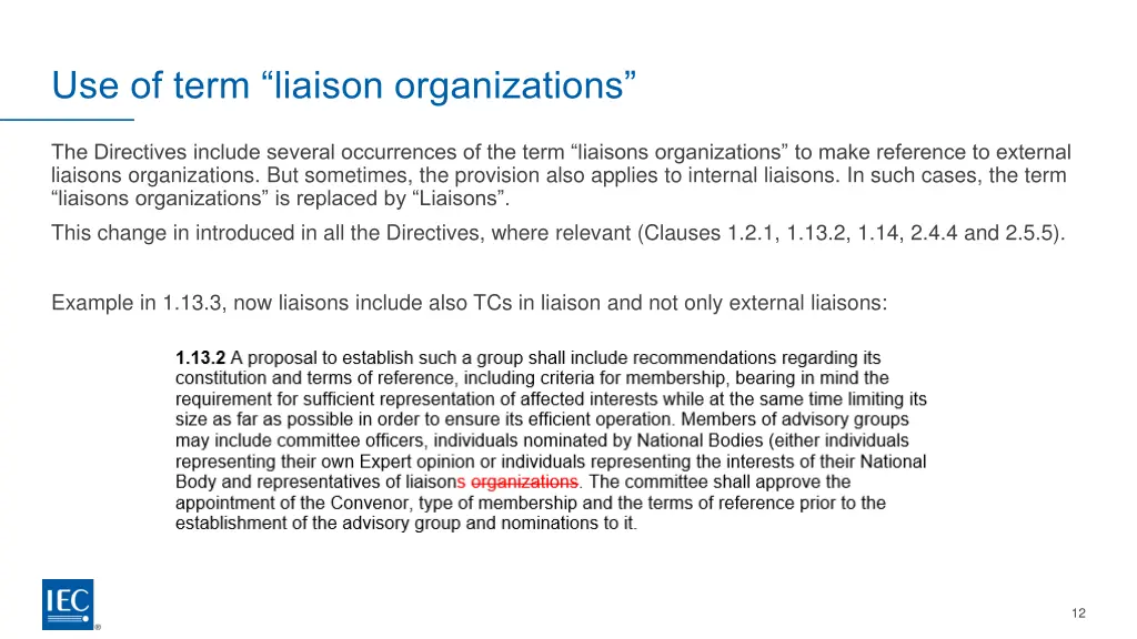 use of term liaison organizations