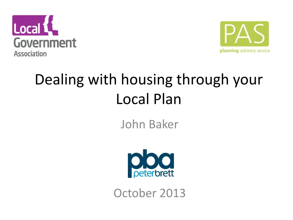 dealing with housing through your local plan 1