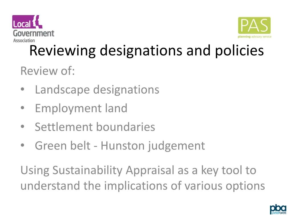 reviewing designations and policies