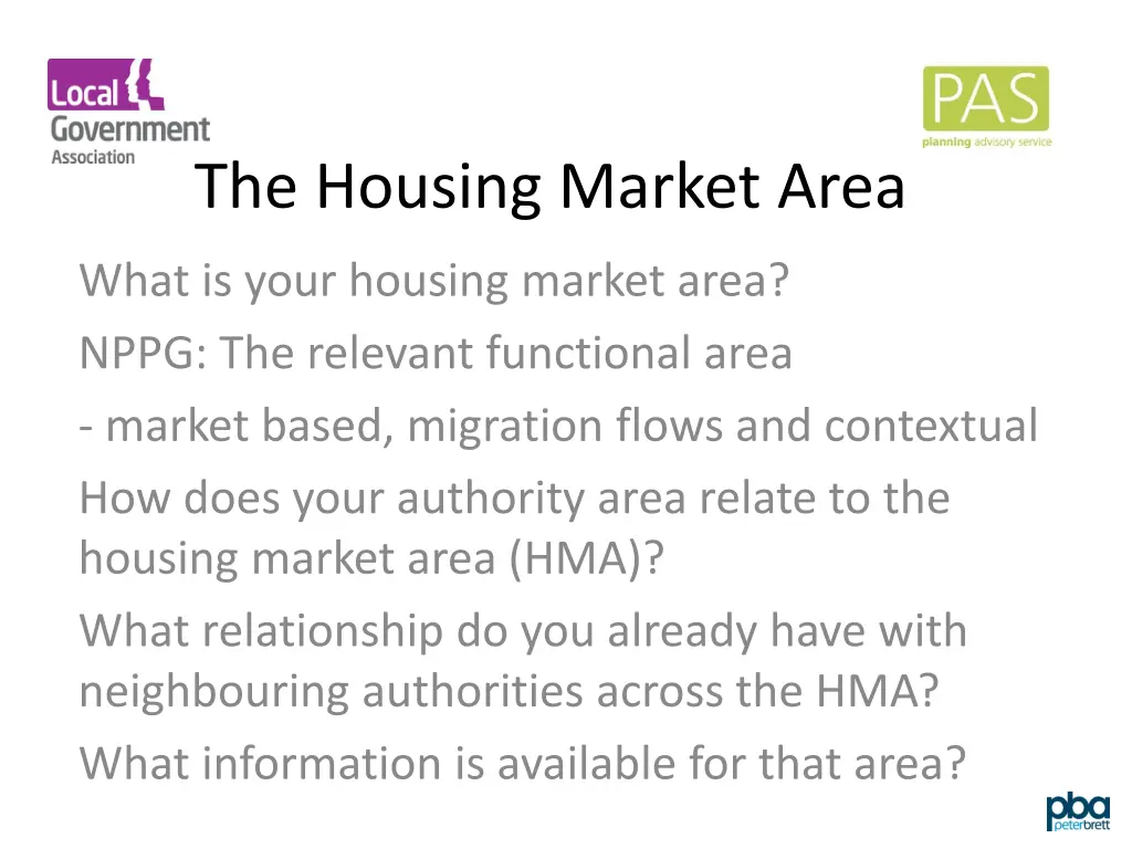 the housing market area