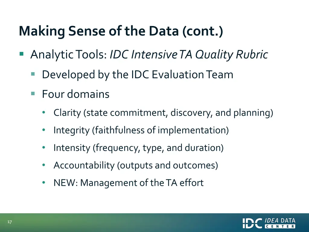 making sense of the data cont